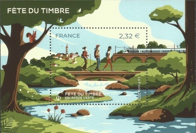 F5563 - Philatelie 50 - feuillet de timbres de France N° 5563 de 2022 - Escapade verte