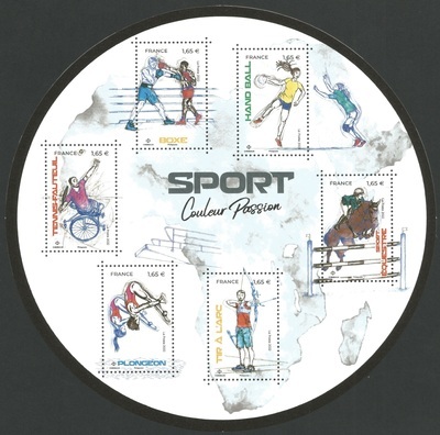 F5588 - Philatelie 50 - feuillet de timbres de France N° 5588 de 2022 - Sport- Couleur passion