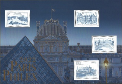 F5595 - Philatelie 50 - feuillet de timbres de France N° 5595 de 2022 - Salon philatélique Paris-Philex 2022 - Monuments de Paris