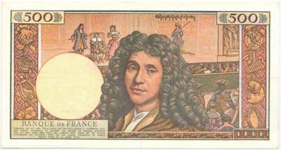 F60/08/68655, Philatelie 50, Billet de France 500 Nouveaux Francs Molière 08/01/1965