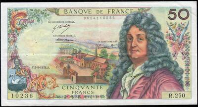 F64/50FRACINE, Billet de France 50 Francs Racine 1974
