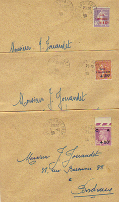 Lettres249-251 - Philatelie - lettres de France - timbres de France de collection