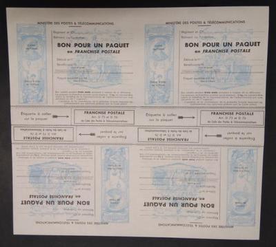 Feuille FM - Philatelie - timbres Franchise Militaire en feuille