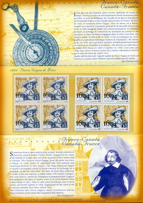 Emission commune - timbres de France et du Canada - Philatélie 50 - 2004 - 2