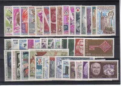 FRC1968 - Philatélie 50 - année complète de timbres de France 1968 - timbres de France de collection