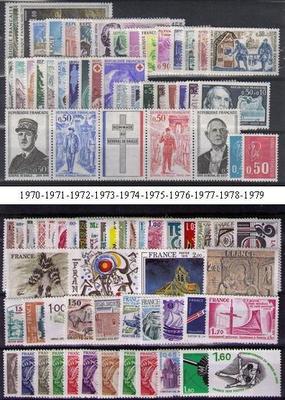 FRC1970-1979 - Philatélie 50 - années complètes de timbres de France - timbres de France de collection