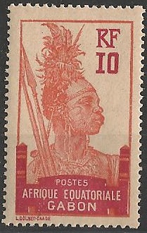 GAB53 - Philatelie - Timbre du Gabon N° Yvert et Tellier 53 - Timbres de colonies françaises - Timbres de collection