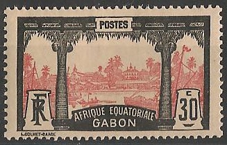 GAB57 - Philatelie - Timbre du Gabon N° Yvert et Tellier 57 - Timbres de colonies françaises - Timbres de collection