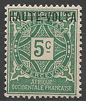 H-VTAX1 - Philatélie - Timbre taxe de Haute-Volta N° Yvert et Tellier 1 - Timbres de colonies françaises