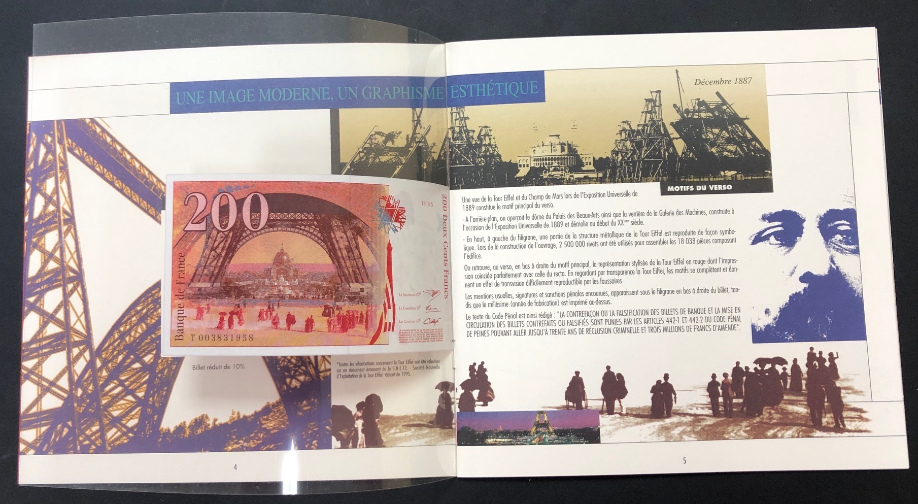 Livret 200 F-5 - Philatelie - billet de banque de France 200 Francs
