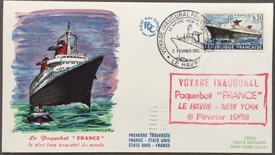 FDC1325 - Philatelie - enveloppe premier jour Paquebot FRANCE