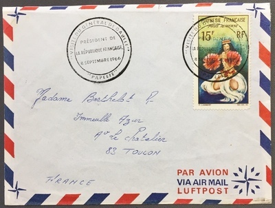 LettreGDG - Philatelie – lettre polynesie - Général de Gaulle
