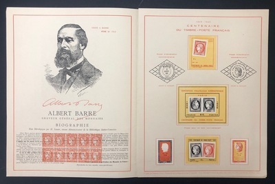 Lot 969-2 - Philatelie - document centenaire du timbre poste