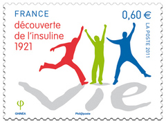 Insuline - Philatélie - timbre de France adhésif - timbre de collection