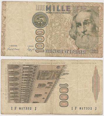 Italie - Pick 109b - Billet de collection de la Banque d'Italie - Billetophilie