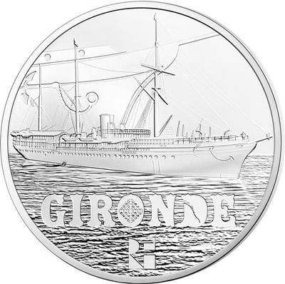 La Gironde argent - Philatelie - pièce de monnaie euros - Monnaie de Paris - Les grands navires français