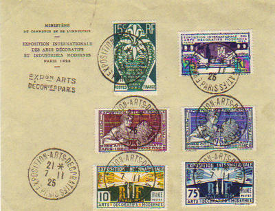 Lettre 210-215 - Philatelie - timbres de France sur lettre - timbres de collection