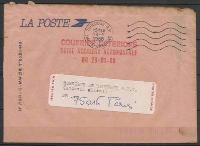 LETTREcourrierDétérioré - Philatélie - Lettre de collection de réexpédition courrier détérioré suite accident aéropostale - Timbres sur lettre