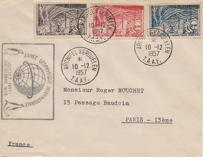 LETTRETAAFkerguelen - Philatélie - Lettre des TAAF avec timbres N°YT 8 à 10 kerguelen - Timbres sur lettre