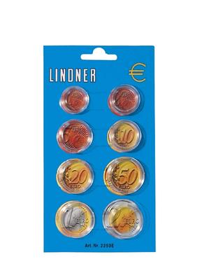 LI2250 - Philatélie 50 - capsules numismatiques pour séries de pièces de monnaies euros - matériel numismatique - marque LINDNER