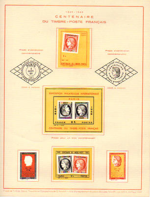 Lot 969-2 - Philatelie - document centenaire du timbre poste