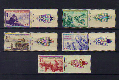LVF 6-10 vignettes - Philatelie - timbres de LVF avec vignettes - timbres de France de collection