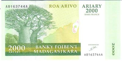 Madagascar - Philatélie - billets de banque de collection du monde