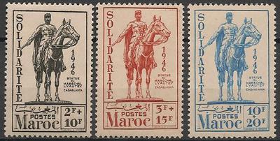 MAR241-243 - Philatélie - Timbres du Maroc N° Yvert et Tellier 241 à 243 - Timbres de colonies françaises avant indépendance - Timbres de collection