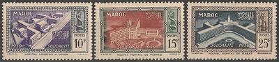 MAR302-304 - Philatélie - Timbres du Maroc N° Yvert et Tellier 302 à 304 - Timbres de colonies françaises avant indépendance - Timbres de collection