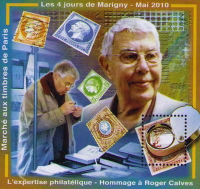 Bloc Marigny 2010 - Philatélie 50 - bloc hommage à Roger CALVES
