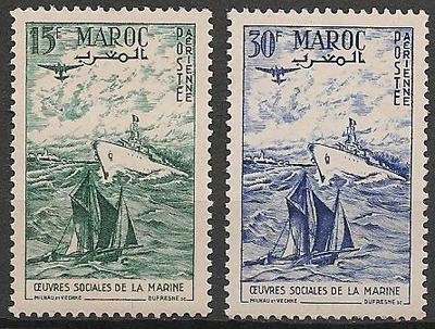 MARPA98-99 - Philatélie - Timbres du Maroc Poste Aérienne N° Yvert et Tellier 98 à 99 - Timbres de colonies françaises avant indépendance - Timbres de collection