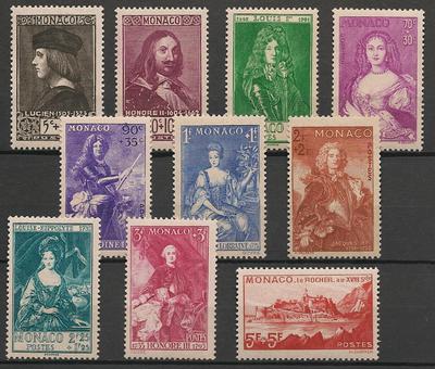 MON185-194 - Philatélie - Timbres de Monaco N° 185 à 194 du catalogue Yvert et Tellier neufs - Timbres de collection