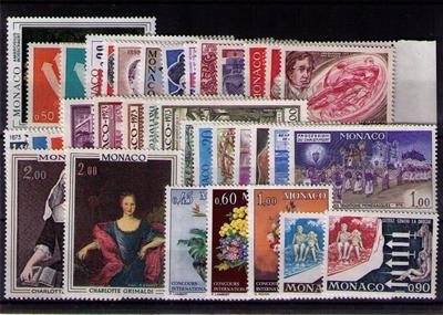 Monaco 1973 - Philatélie 50 - année complète de timbres de Monaco 1973 - timbres de Monaco de collection