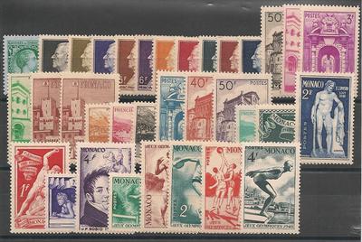 MONANNEE1948 - Philatelie - Année complète 1948 de timbres de Monaco - Timbres de Monaco
