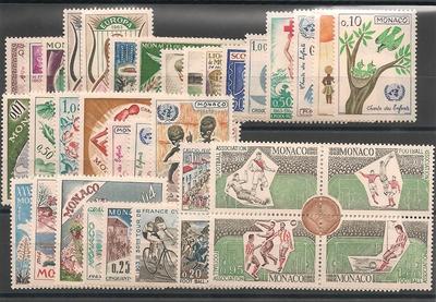 MONANNEE1963 - Philatelie - Année complète 1963 de timbres de Monaco - Timbres de Monaco