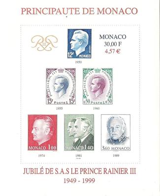 MONBF83 - Philatélie - Bloc feuillet de Monaco N° Yvert et Tellier 83 - Timbres de Monaco - Timbres de collection