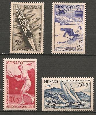 MONPA32-35 - Philatélie - Timbres Poste Aérienne de Monaco N° Yvert et Tellier 32 à 35 - Timbres de collection