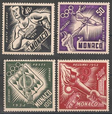 MONPA51-54 - Philatélie - Timbres Poste Aérienne de Monaco N° Yvert et Tellier 51 à 54 - Timbres de collection