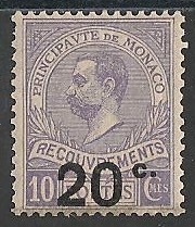 MONT11 - Philatélie - Timbre taxe de Monaco N° Yvert et Tellier 11 - Timbres de Monaco - Timbres de collection