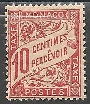 MONT3 - Philatélie - Timbre taxe de Monaco N° Yvert et Tellier 3 - Timbres de Monaco - Timbres de collection