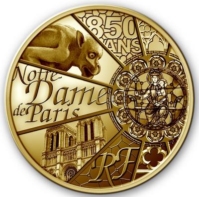 NDP 5000 € or-2 - Philatelie - pièce Monnaie de Paris - Notre Dame de Paris