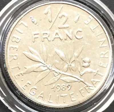 NE-1/2 Franc 1989 Semeuse-FDC - Philatélie 50 - 1/2 Franc 1989 Semeuse FDC du coffret fleurs de coins