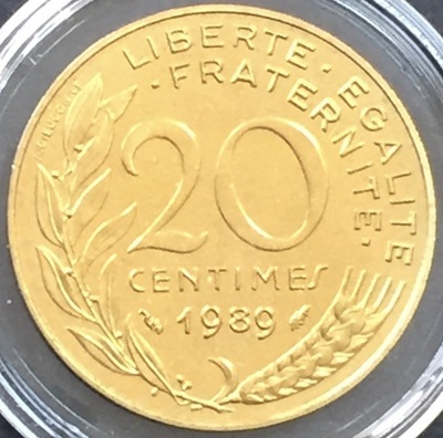 NE-20Cts-1989-Marianne-FDC - Philatélie 50 - 20 Centimes 1989 Marianne FDC du coffret fleurs de coins