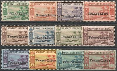 NVLESHE124-135 - Philatélie - Timbres des Nouvelles-Hébrides N° Yvert et Tellier 124 à 135 - Timbres de colonies françaises avant indépendance - Timbres de collection