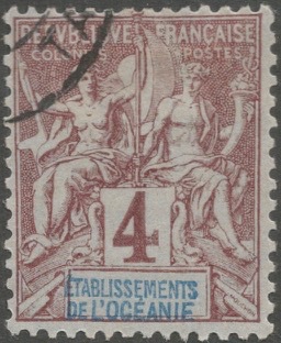 OCE3obl - Philatélie - Timbre d'océanie avant indépendance N° Yvert et Tellier 3 - Timbres de colonies françaises