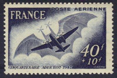 PA23b - Philatélie - timbre de France Poste Aérienne avec variété N° Yvert et Tellier 23b - timbre de France de collection