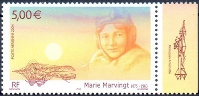 PA67A, Philatélie 50, Poste aérienne avec vignette , 2004, Marie Marvingt