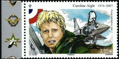 PA78a - Philatélie 50 - Timbre de France Poste Aérienne N°78a émis en 2014 - Quarantenaire de la naissance de Caroline Aigle 1974-2007, pilote femme militaire française sur un mirage 2000-5