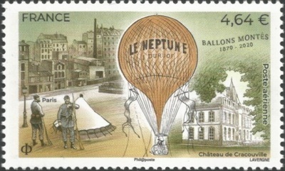 PA84 - Philatélie 50 - Timbre de France Poste Aérienne N°84 150°anniversaire de la poste par ballons montés