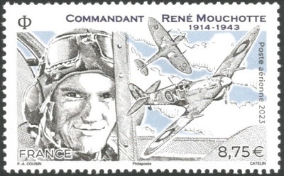 PA95 - Philatélie 50 - Timbre de France Poste Aérienne N° 95 - 80° anniversaire de la mort de René Mouchotte